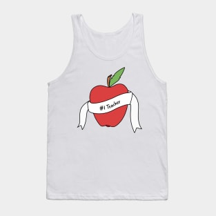 #1 Teacher Apple Tank Top